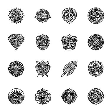 Hawaii Kabartma Biçimi Simgelerinin Koleksiyonu