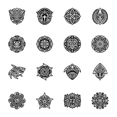 Hawaii Kabartma Biçimi Simgelerinin Koleksiyonu