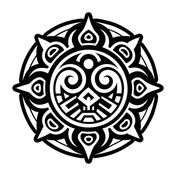A glyph style icon of air mandala symbol
