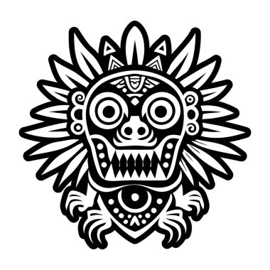 Meksika kültürüne sahip izole bir kafatası.