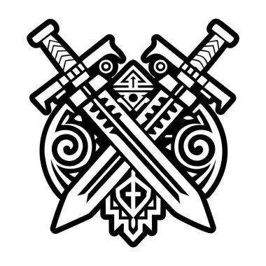 vektör siyah Viking kalkanı