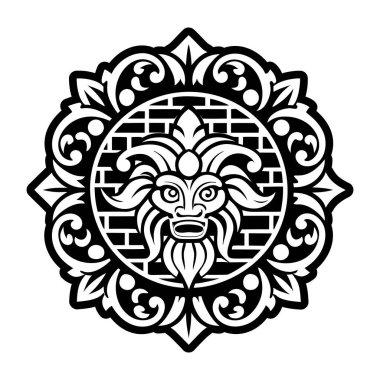 Antik taş işçiliğini tasvir eden dolu bir biçim simgesi