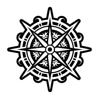 Pusula dövmesi tasvir eden dolu bir biçim simgesi