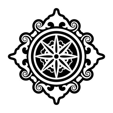 Yıldız pusula dövmesinin doldurulmuş bir simgesi