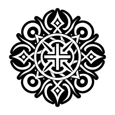 Kutsal haç dövmesini tasvir eden sert bir simge