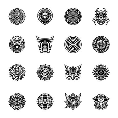 Ruhsal dönüşüm dövmesini temsil eden katı bir biçim simgesi