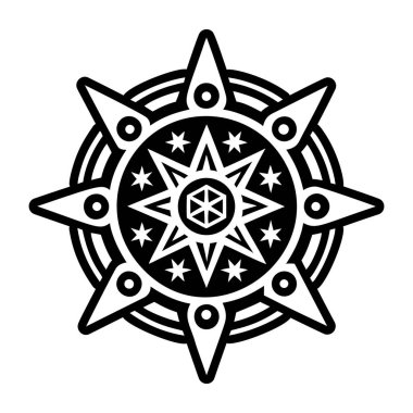 Geometri yıldızı dövmesi gösteren doldurulmuş simge