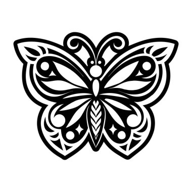 Kelebek dövmesini temsil eden doldurulmuş bir simge