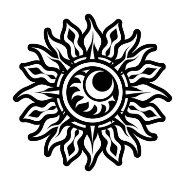 Güneş tutulması dövmesinin katı bir simgesi