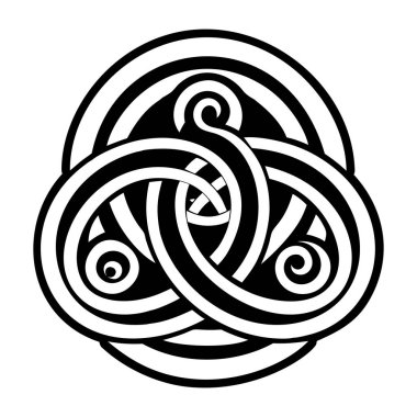 Üçlü spiral dövmenin doldurulmuş stil simgesi