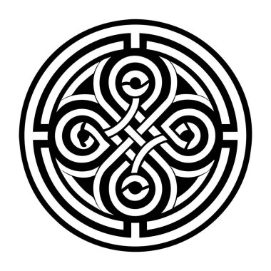 Kelt dövmesini birbirine kenetlenmiş şekillerle gösteren simge doldurulmuş