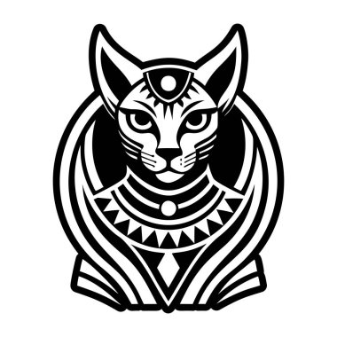 Baset kedi dövmesi gösteren doldurulmuş simge