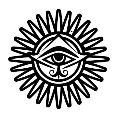 Gizemli Şeytan Gözü dövmesinin katı simgesi.