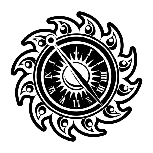 Güneş saati dövmesinin katı bir simgesi