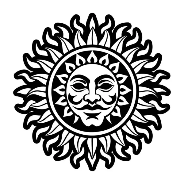 Güneş tanrısı dövmesinin doldurulmuş bir simgesi.