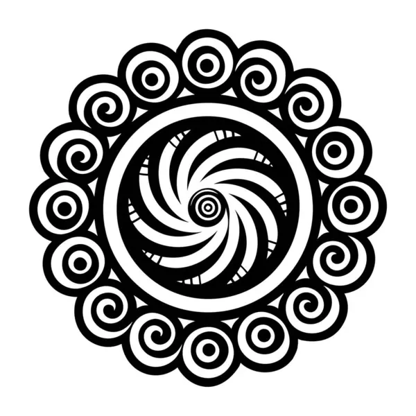 vektör mandala siyah yuvarlak süs