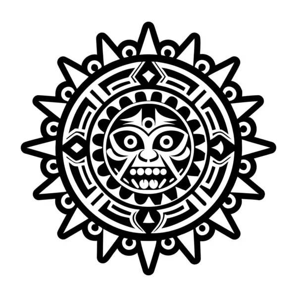 Aztek takvim dövmesi tasvir eden katı bir simge