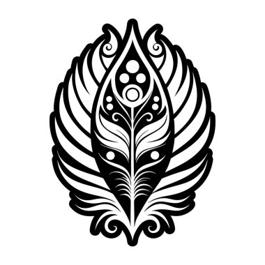 Yüzen tüy dövmesi sembolünün katı simgesi