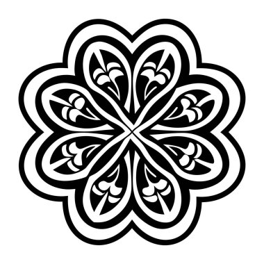 Çiçekli sanat dövmesinin ikonu.