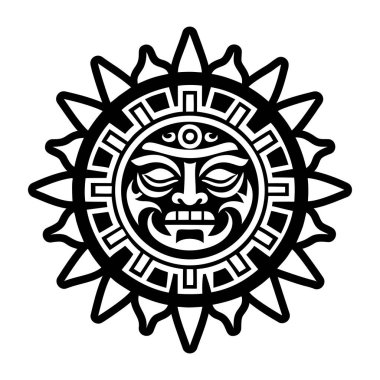 İnka güneş dövmesinin doldurulmuş bir simgesi
