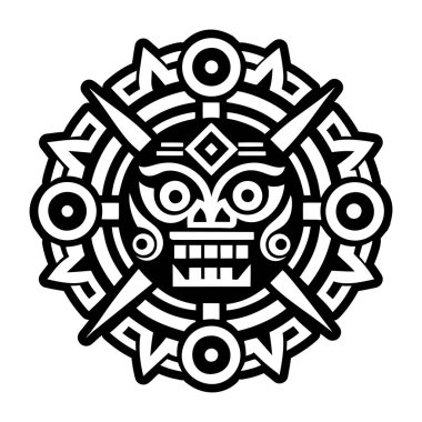 Mayalı tanrı dövmesinin katı bir simgesi.