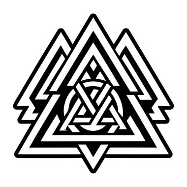 Valknut dövmesinin sembolü.
