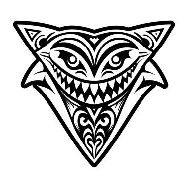 Katı bir köpek balığı dişi dövmesi ikonu