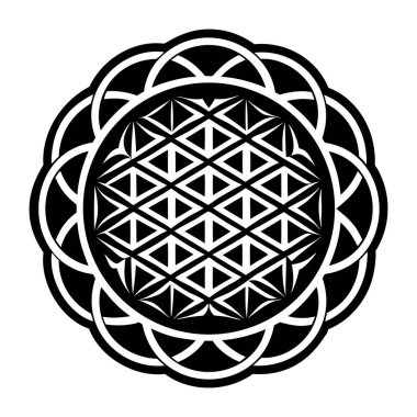 Geometri dövme sanatını gösteren dolu bir biçim simgesi