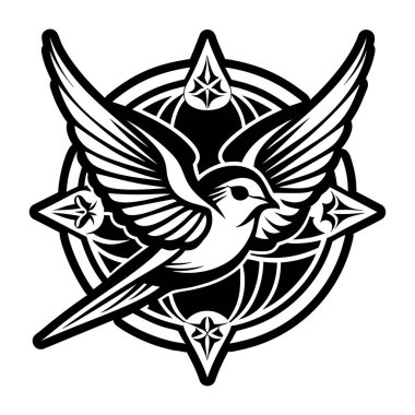 Kırlangıç kuşunu gösteren dolu bir biçim simgesi