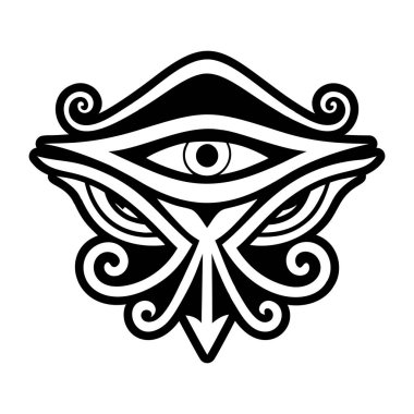 Horus göz dövmesi gösteren doldurulmuş bir simge