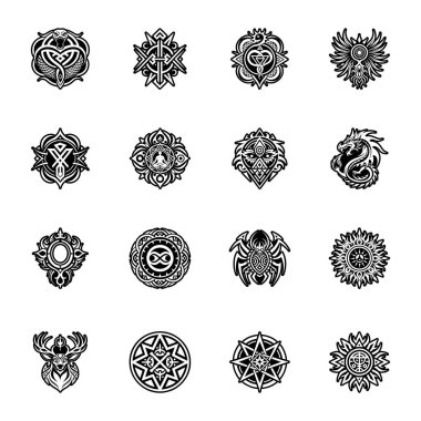 Mandala elementlerinin vektör kümesi.