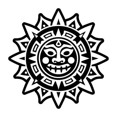Aztek güneş sembolünün katı bir simgesi