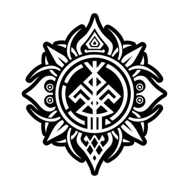 Koruyucu rün dövmesinin doldurulmuş bir simgesi