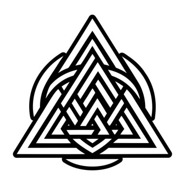 Valknut sembolünün doldurulmuş bir biçim simgesi