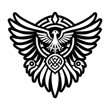 Katı bir kartal kanat dövmesi simgesi