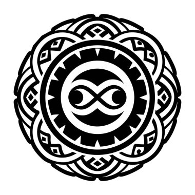 Sonsuzluk çemberi dövmesinin doldurulmuş bir biçim simgesi