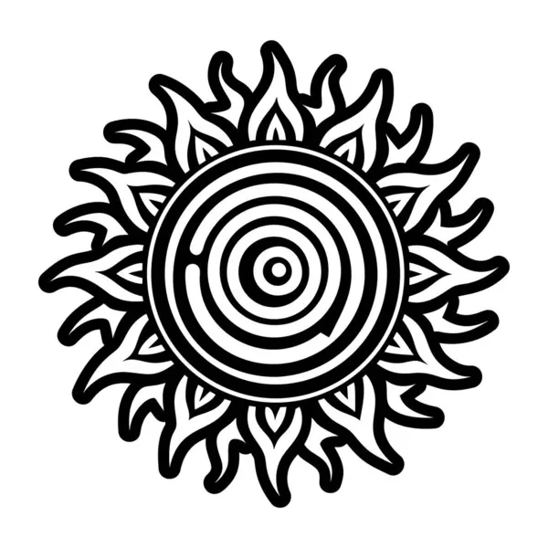 Sarmal güneş dövmesinin doldurulmuş bir simgesi