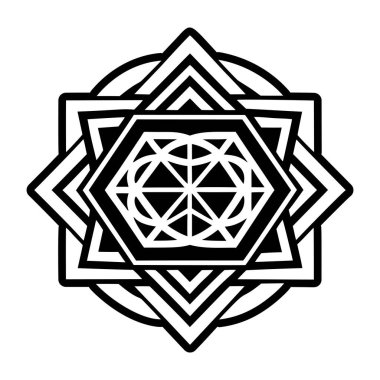 Geometrik dövme simgesi tam biçiminde