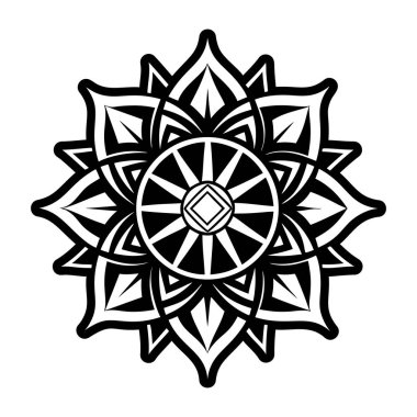 Katı şekilde çiçek dövme simgesi