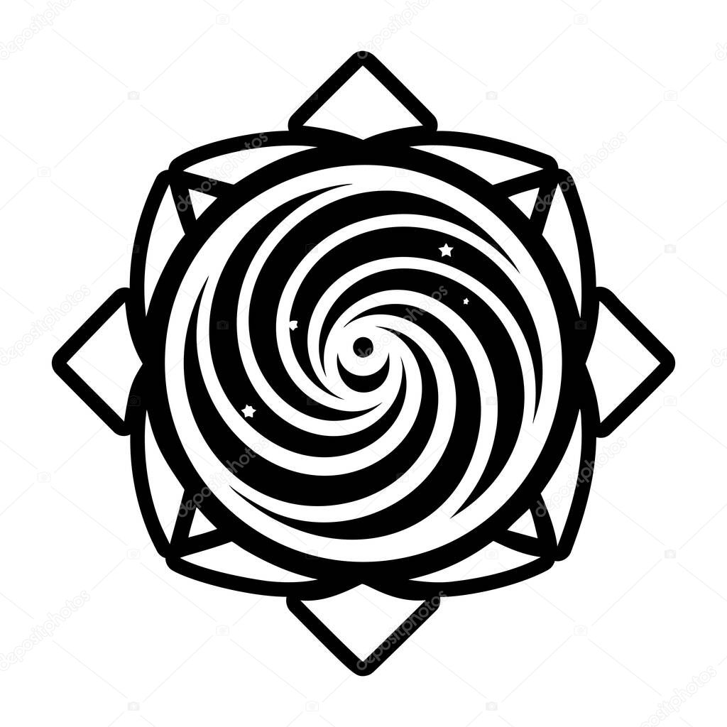 Milky way icon in glyph style