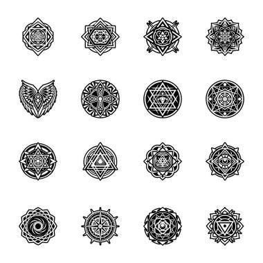 Altı farklı mandala vektör kümesi