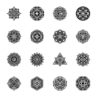 vektör dairesel desenler kümesi