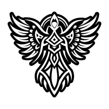 Siyah ve beyaz kabile dövmesi çizimi