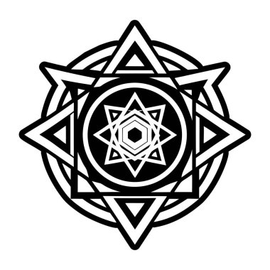 Geometri dövmesinin doldurulmuş bir simgesi