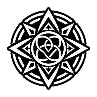 Geometrik sanat dövmesinin katı bir simgesi