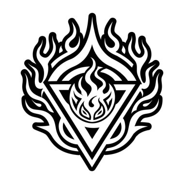 Sonsuz ateş sembolünün doldurulmuş bir simgesi.