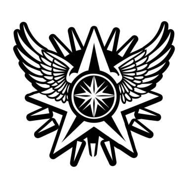 Bir melek yıldız dövmesi sembolü.