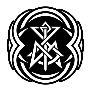 Rün dövme tasarımının katı bir simgesi