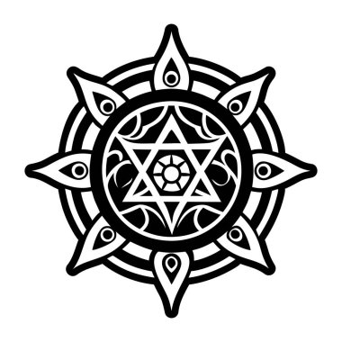 Kutsal geometri dövmesinin katı bir simgesi