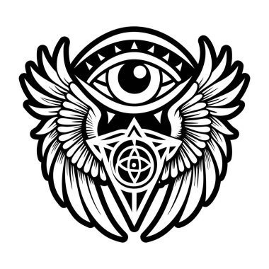 Melek göz dövmesinin doldurulmuş bir simgesi
